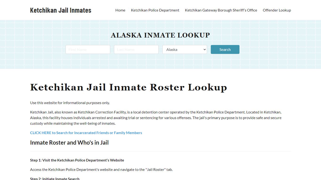 Ketchikan Jail Inmate Roster, Ketchikan Gateway Borough, AK, Offender ...