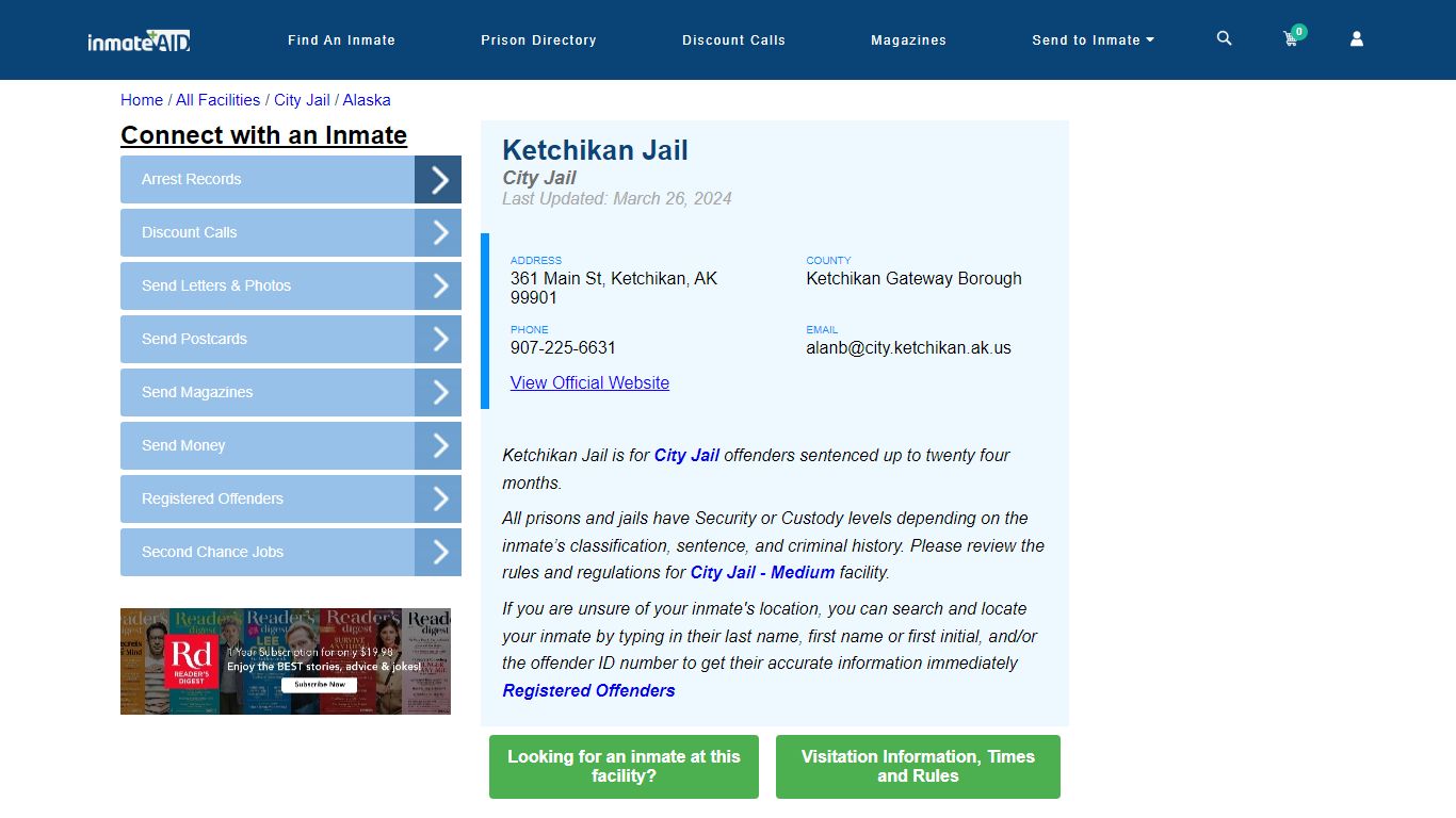 Ketchikan Jail | Inmate Locator