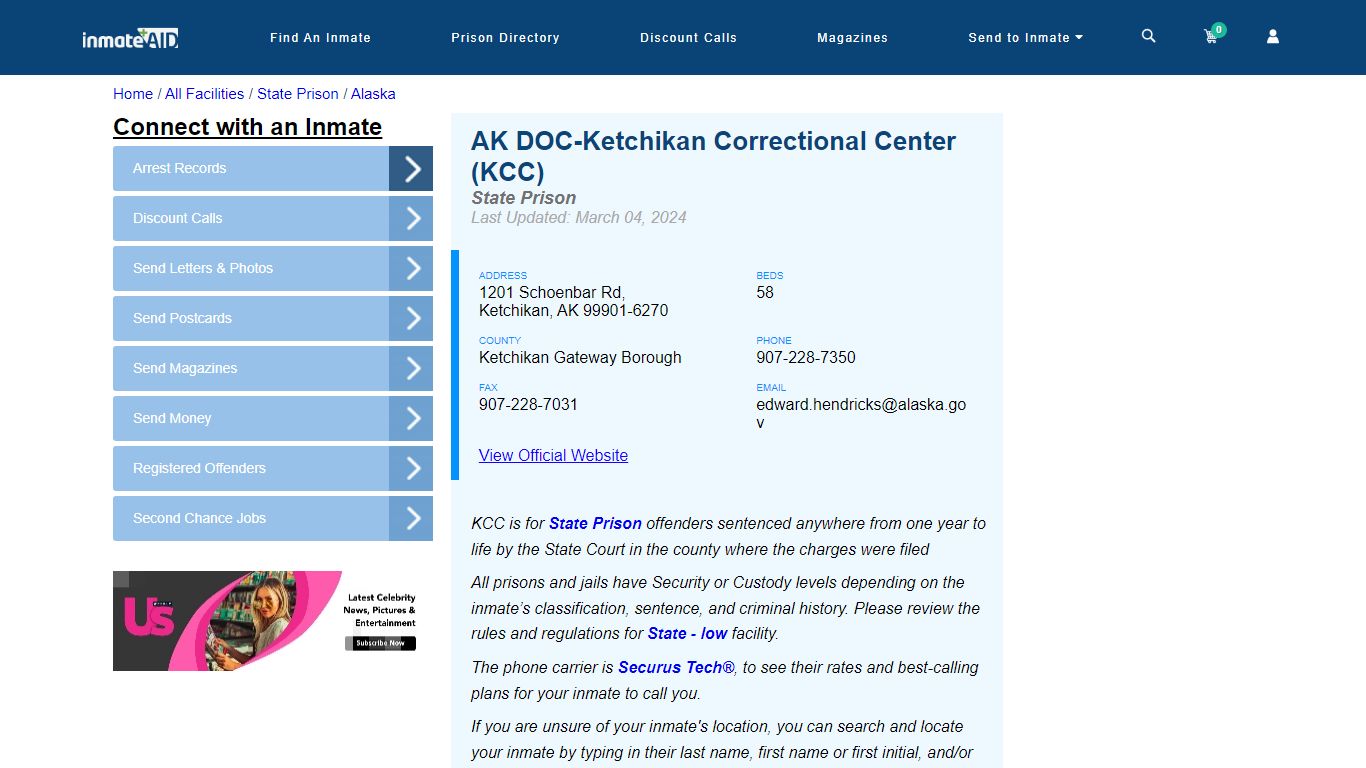 AK DOC-Ketchikan Correctional Center (KCC) - InmateAid